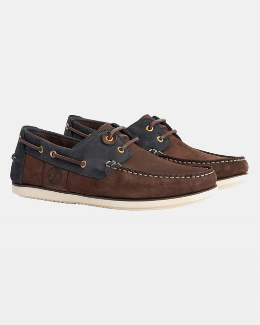 Barbour Wake Mens Boat Shoes - Brown/Navy