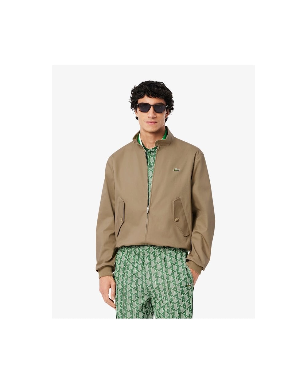 Lacoste Mens Showerproof Cotton Twill Harrington Jacket