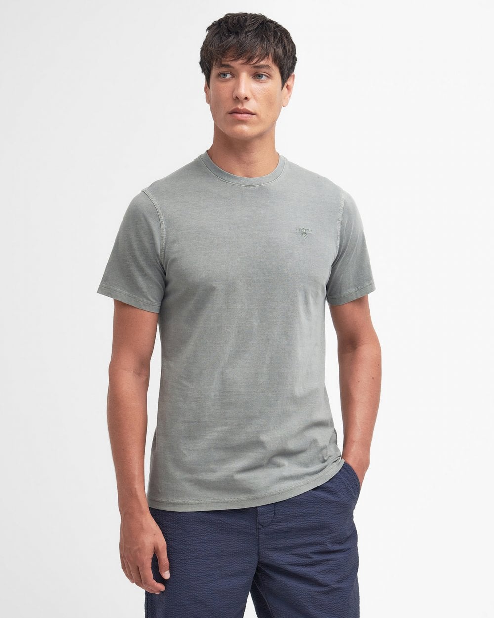 Barbour Garment Dyed Mens Tailored T-Shirt - Agave Green