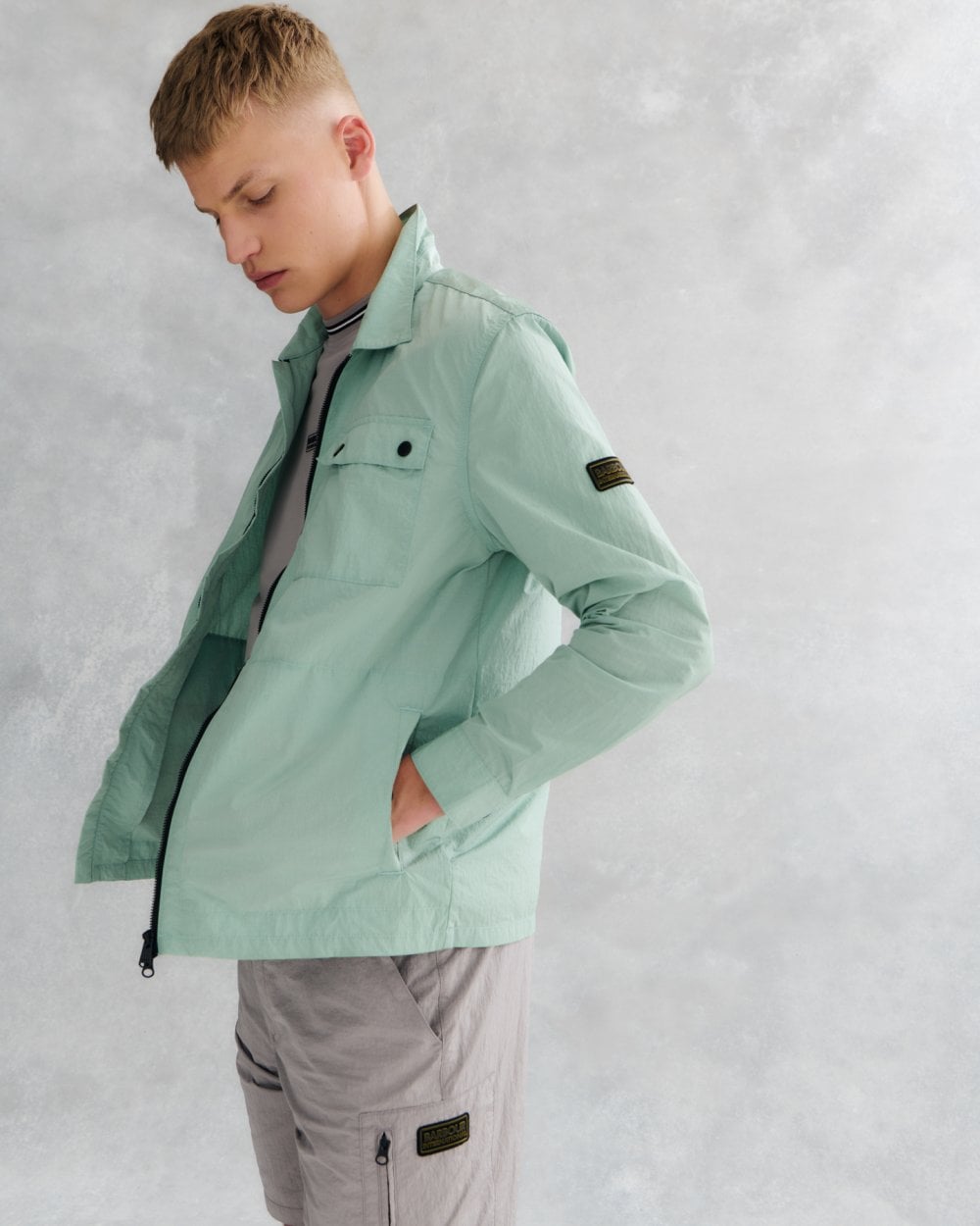 Barbour International Inline Mens Overshirt - Granite Green
