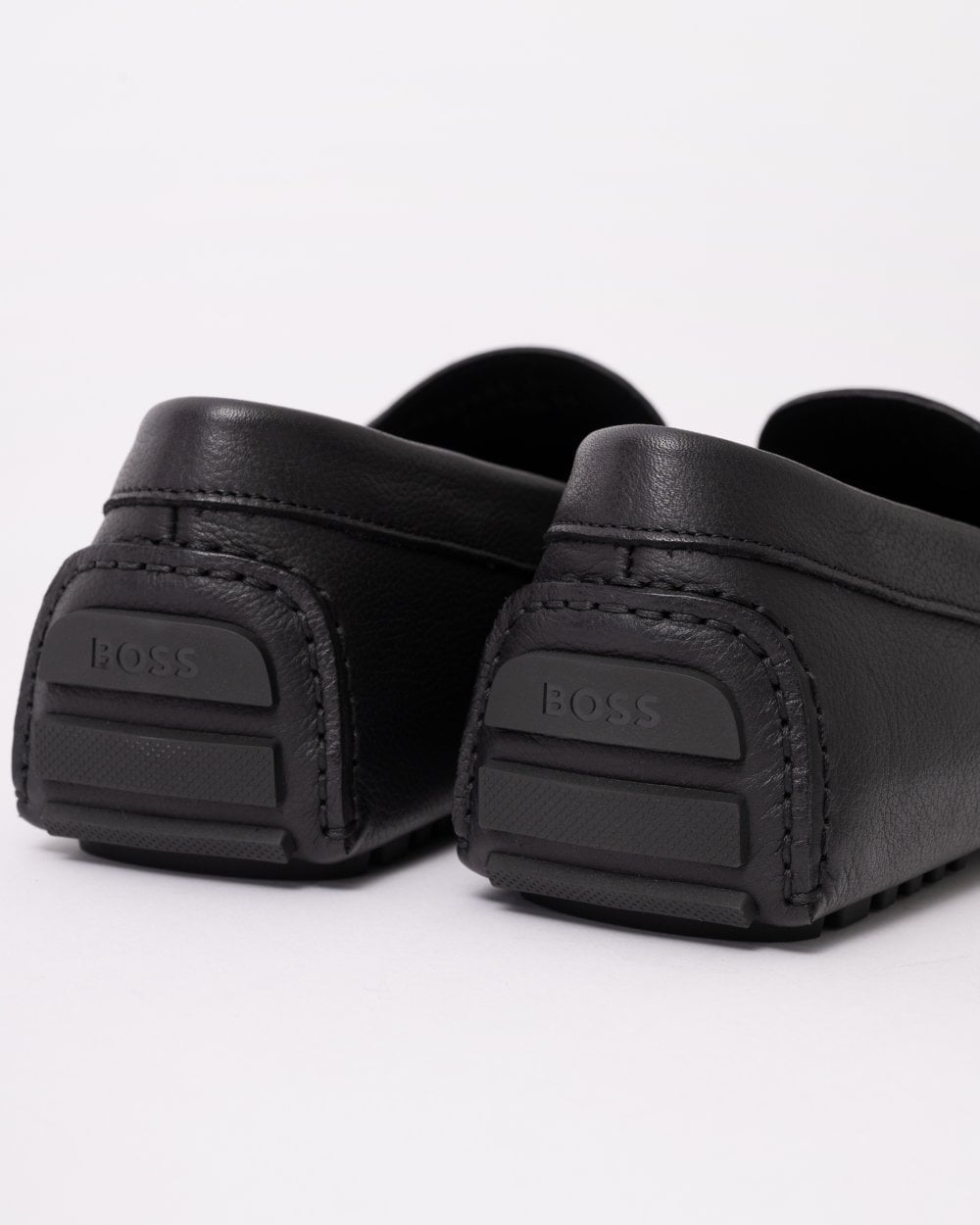 BOSS Orange Mens Calf Leather Driving Moccasins - Black 001