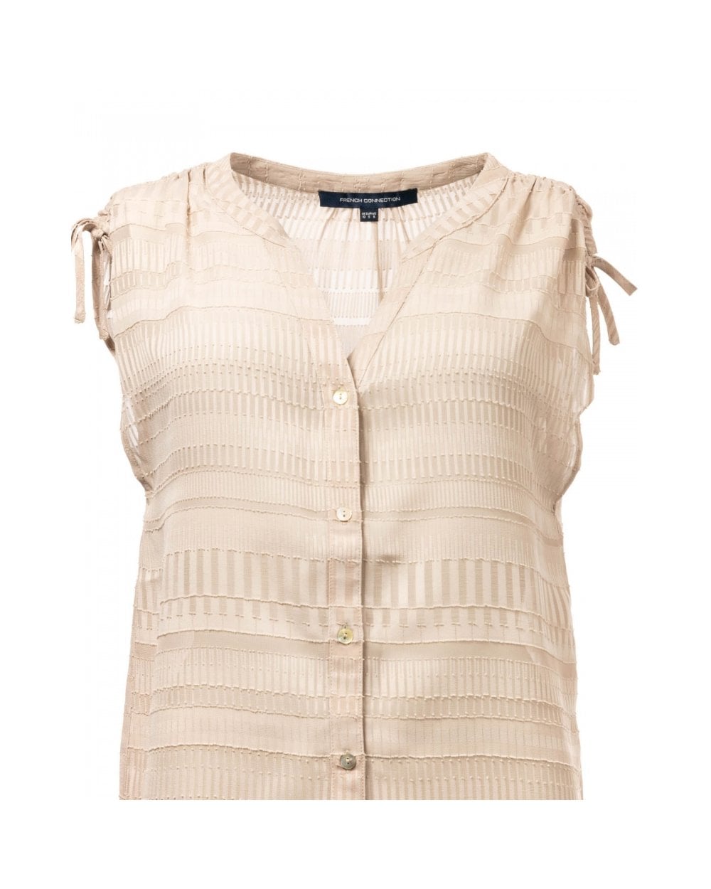 French Connection Denia Sheer Sleeveless Womens Blouse