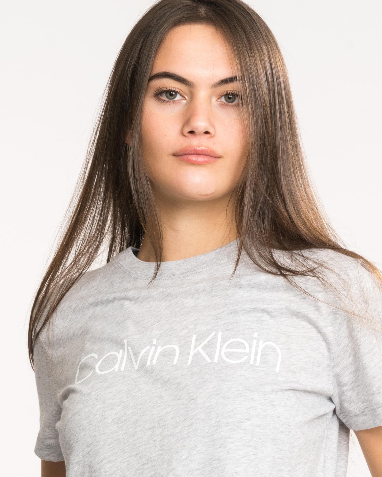 Calvin Klein Core Logo Womens Crew Neck - Light Grey Heather
