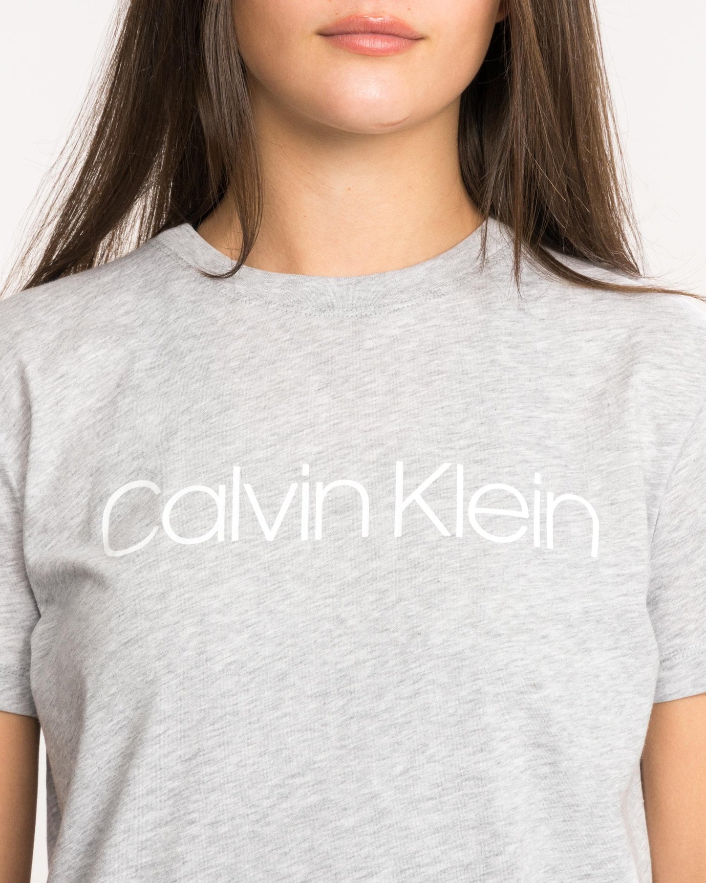 Calvin Klein Core Logo Womens Crew Neck - Light Grey Heather