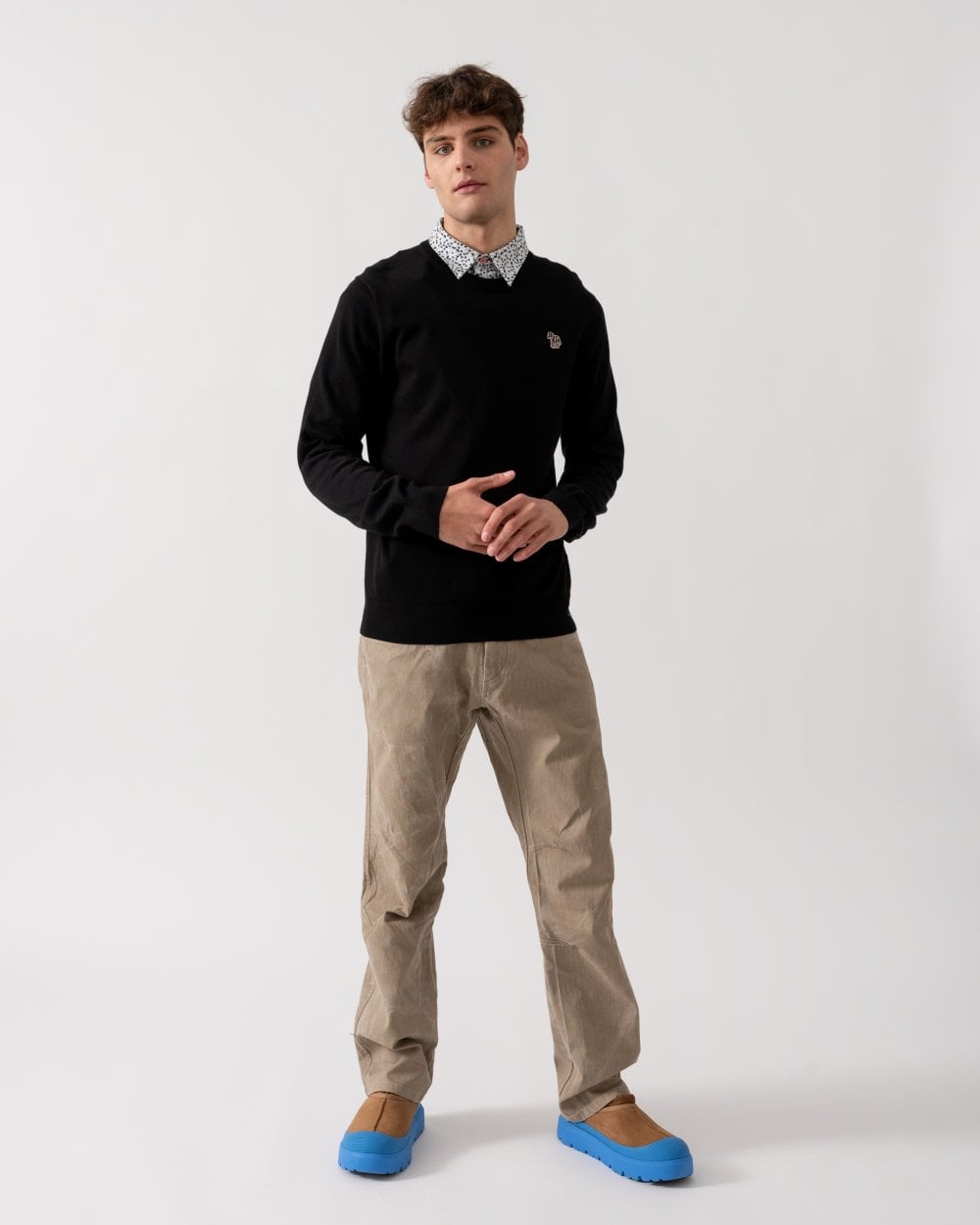PS Paul Smith Mens Crew Neck Zebra Badge Jumper - 79 Black