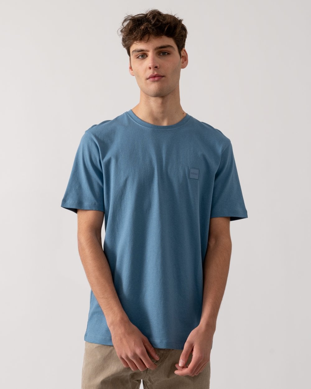 BOSS Orange Tales Mens Cotton-Jersey T-shirt With Logo Patch