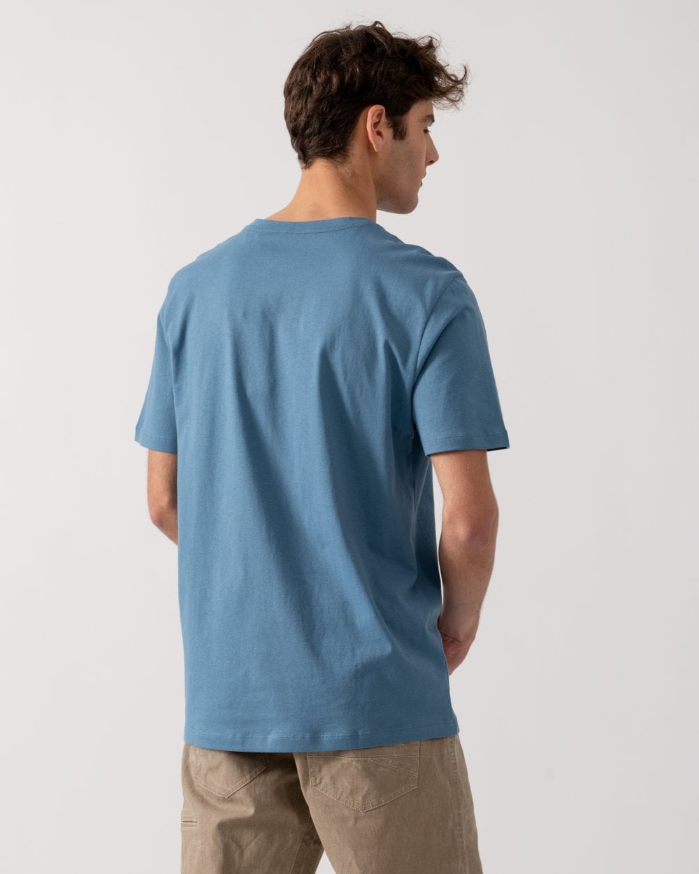BOSS Orange Tales Mens Cotton-Jersey T-shirt With Logo Patch - Light/Pastel Blue 459
