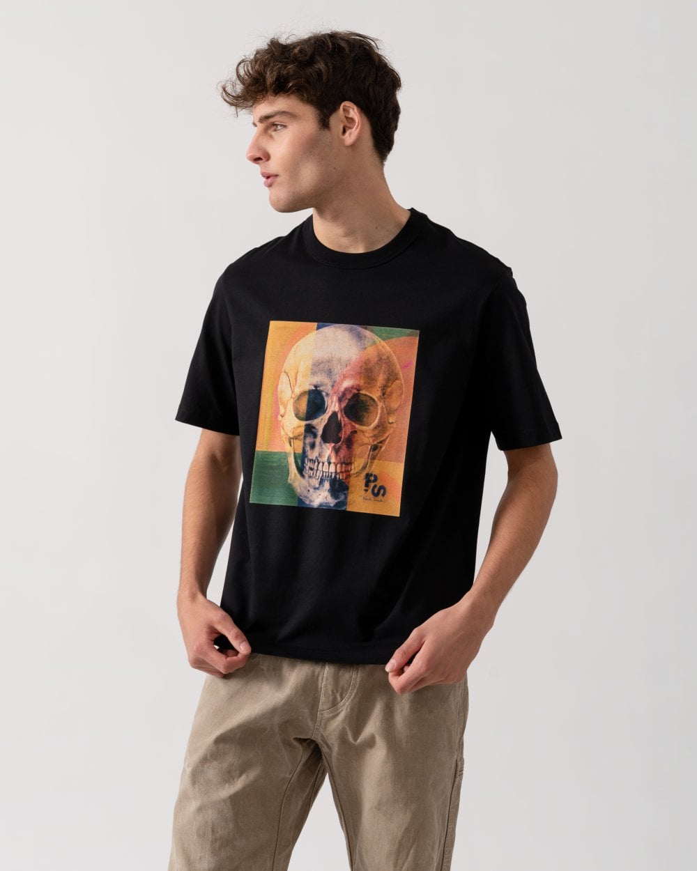 PS Paul Smith Mens Regular Fit Skull Square T-Shirt