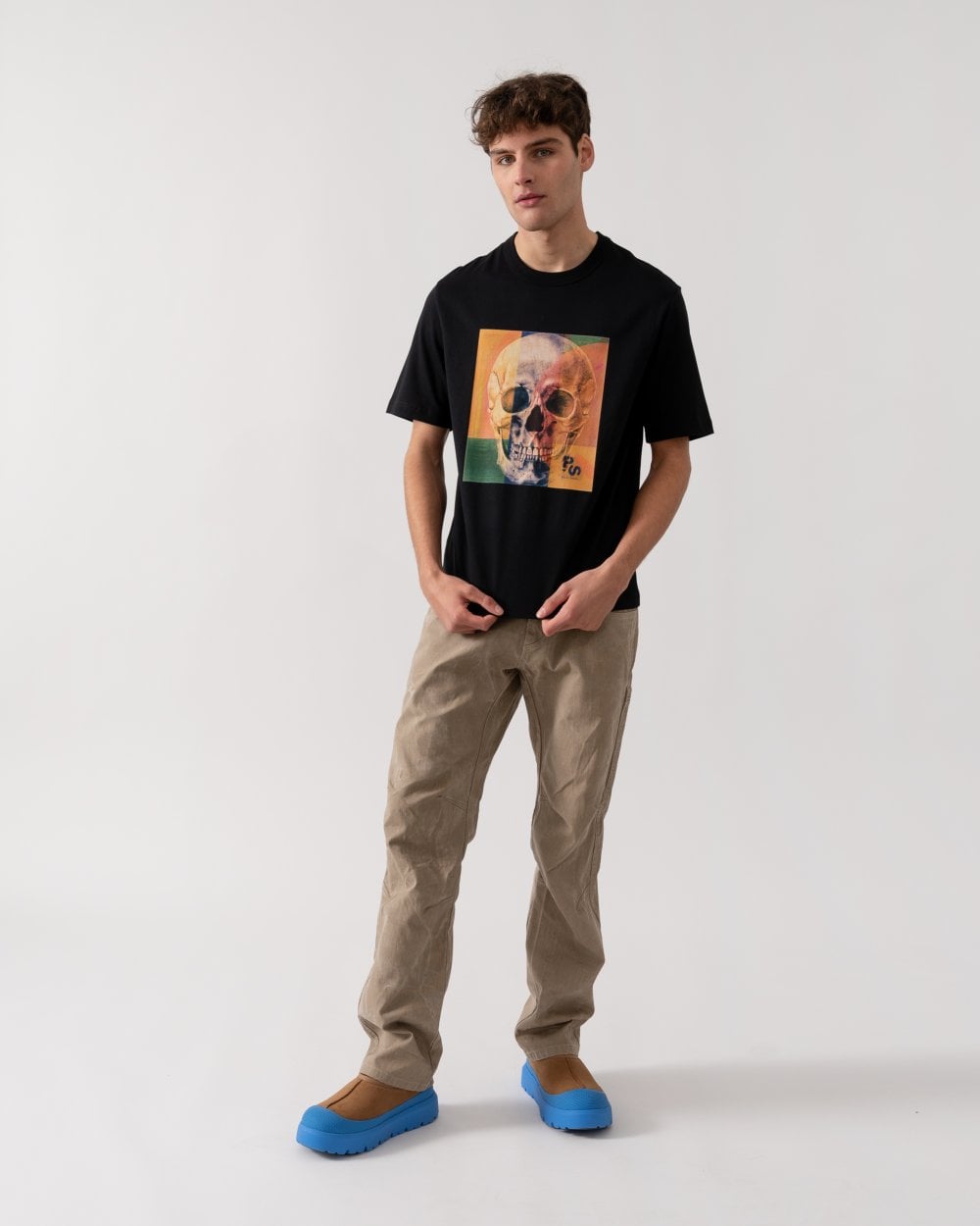 PS Paul Smith Mens Regular Fit Skull Square T-Shirt - 79 Black