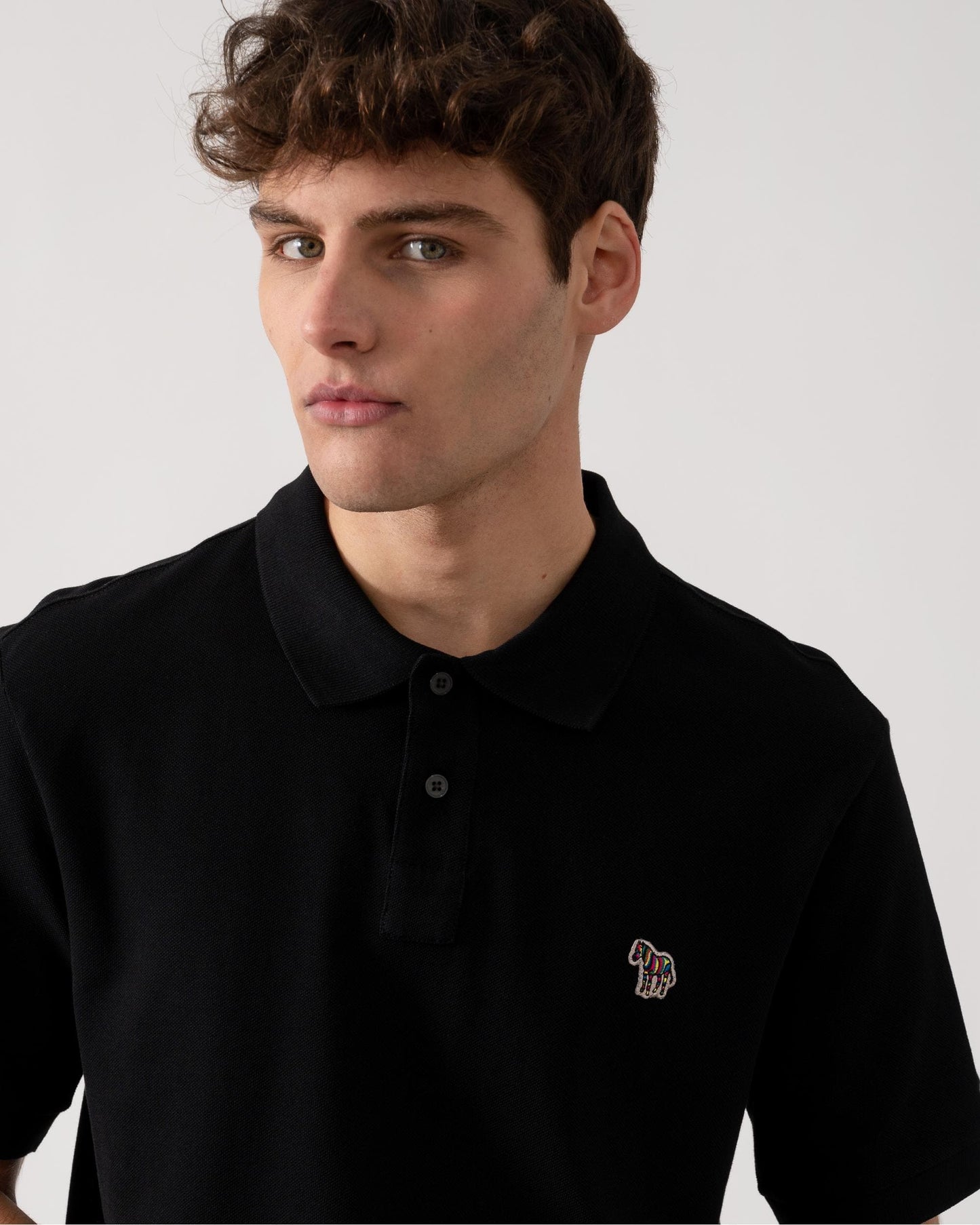 PS Paul Smith Mens Organic Cotton Zebra Logo Polo Shirt - 79 Black