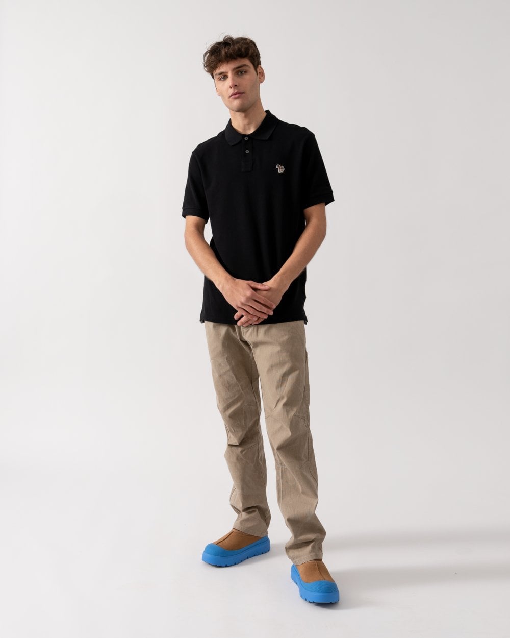 PS Paul Smith Mens Organic Cotton Zebra Logo Polo Shirt - 79 Black