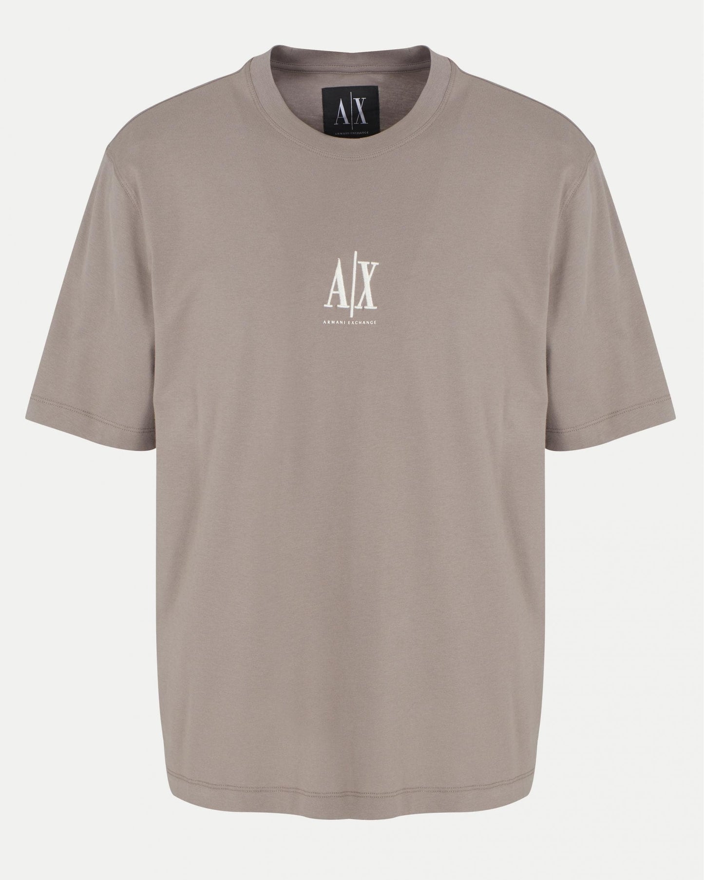 Armani Exchange Mens Embroidered A|X Centre Logo T-Shirt - Driftwood U6107