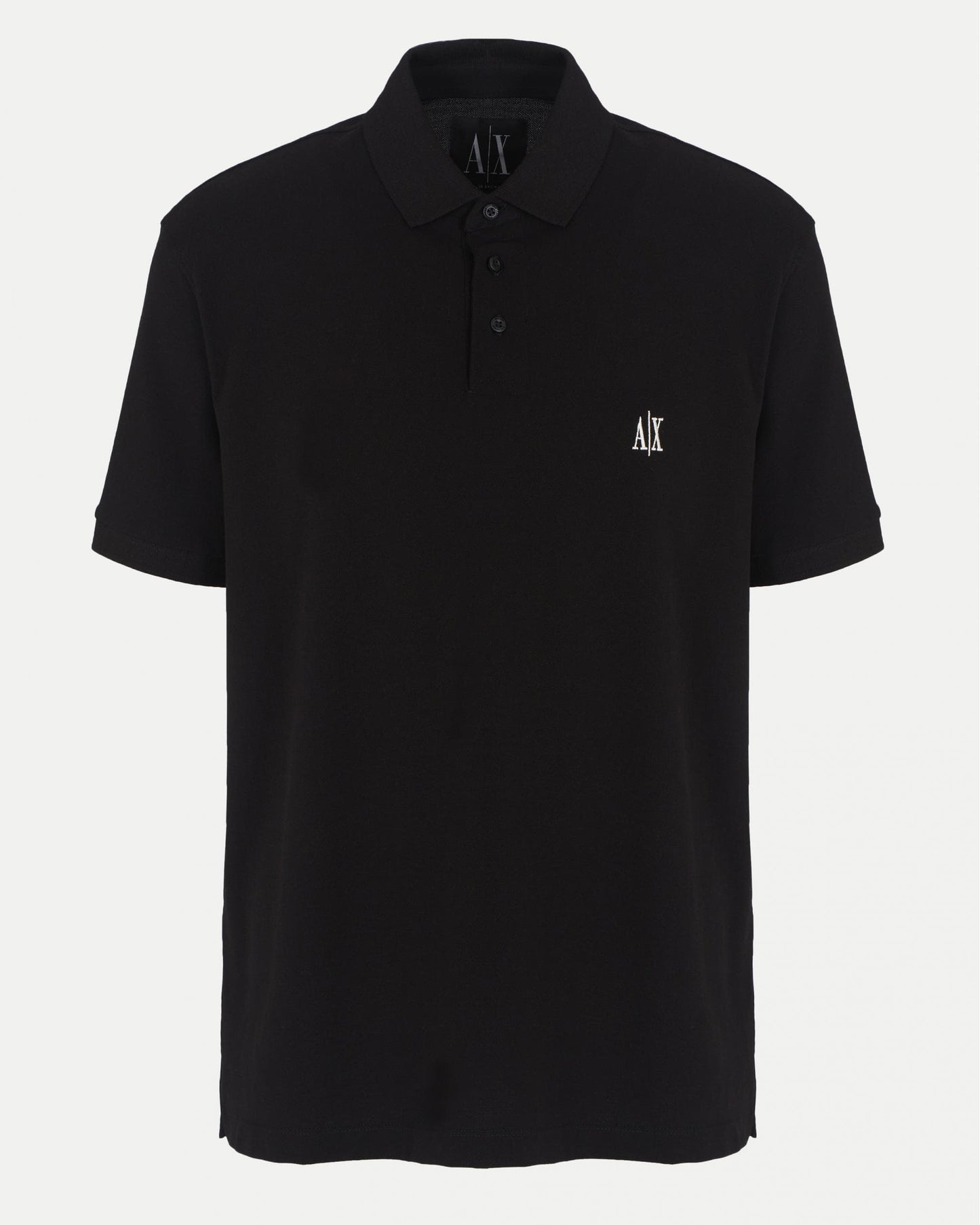 Armani Exchange Mens Embroidered A|X Monogram Short Sleeve Polo Shirt - Black UC001