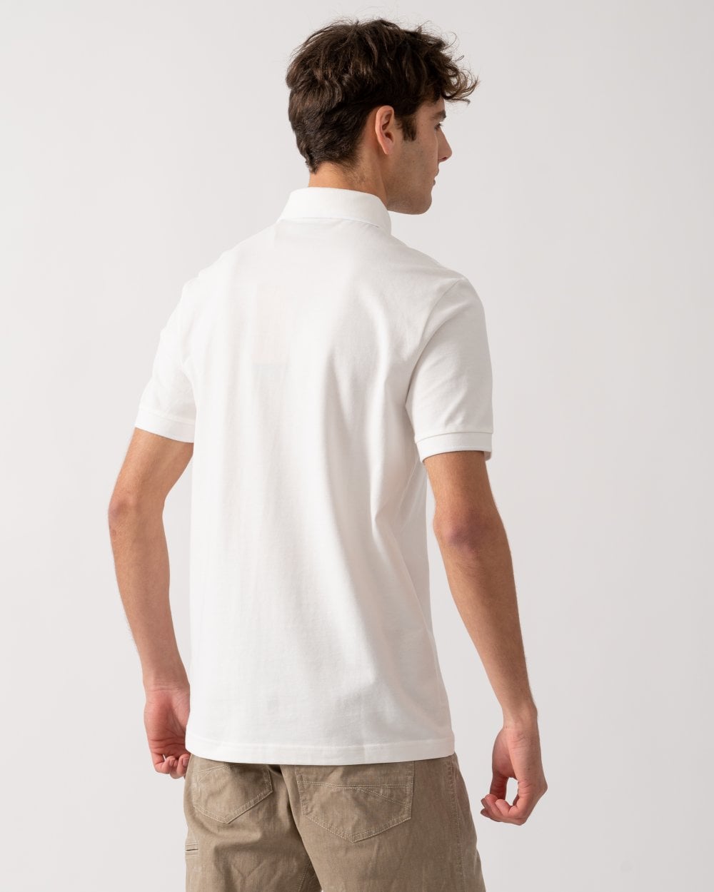 BOSS Orange Passertip Mens Short Sleeve Polo Shirt With Tipped Collar - Natural 106