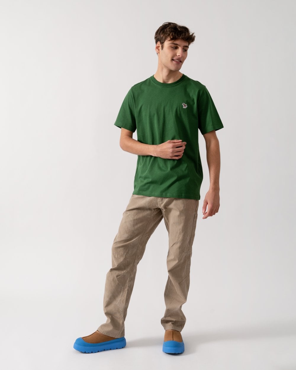 PS Paul Smith Mens Regular Fit Short Sleeve Zebra T-Shirt - 33D Green