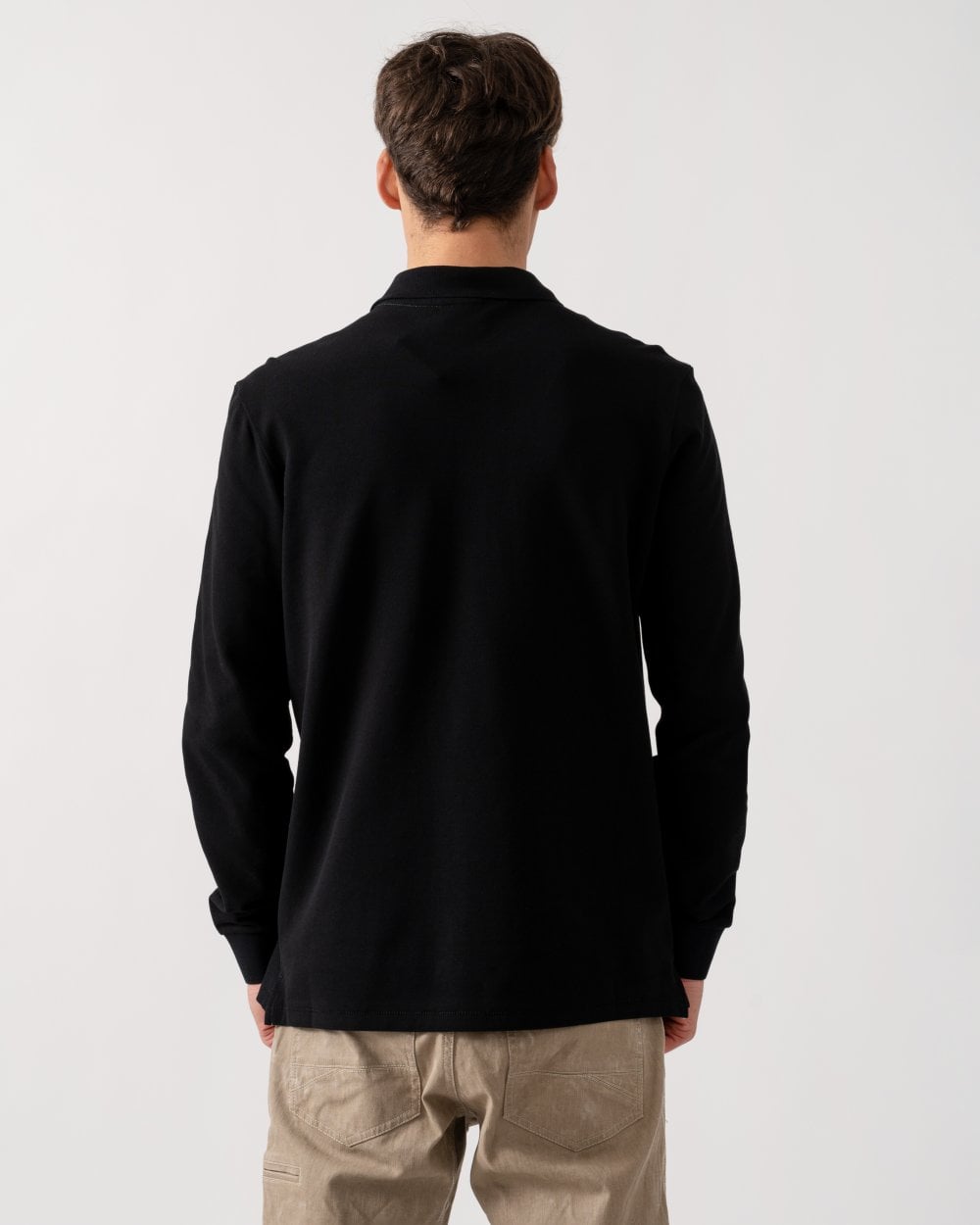 PS Paul Smith Mens Regular Fit Long Sleeve Classic Zebra Polo - 79 Black