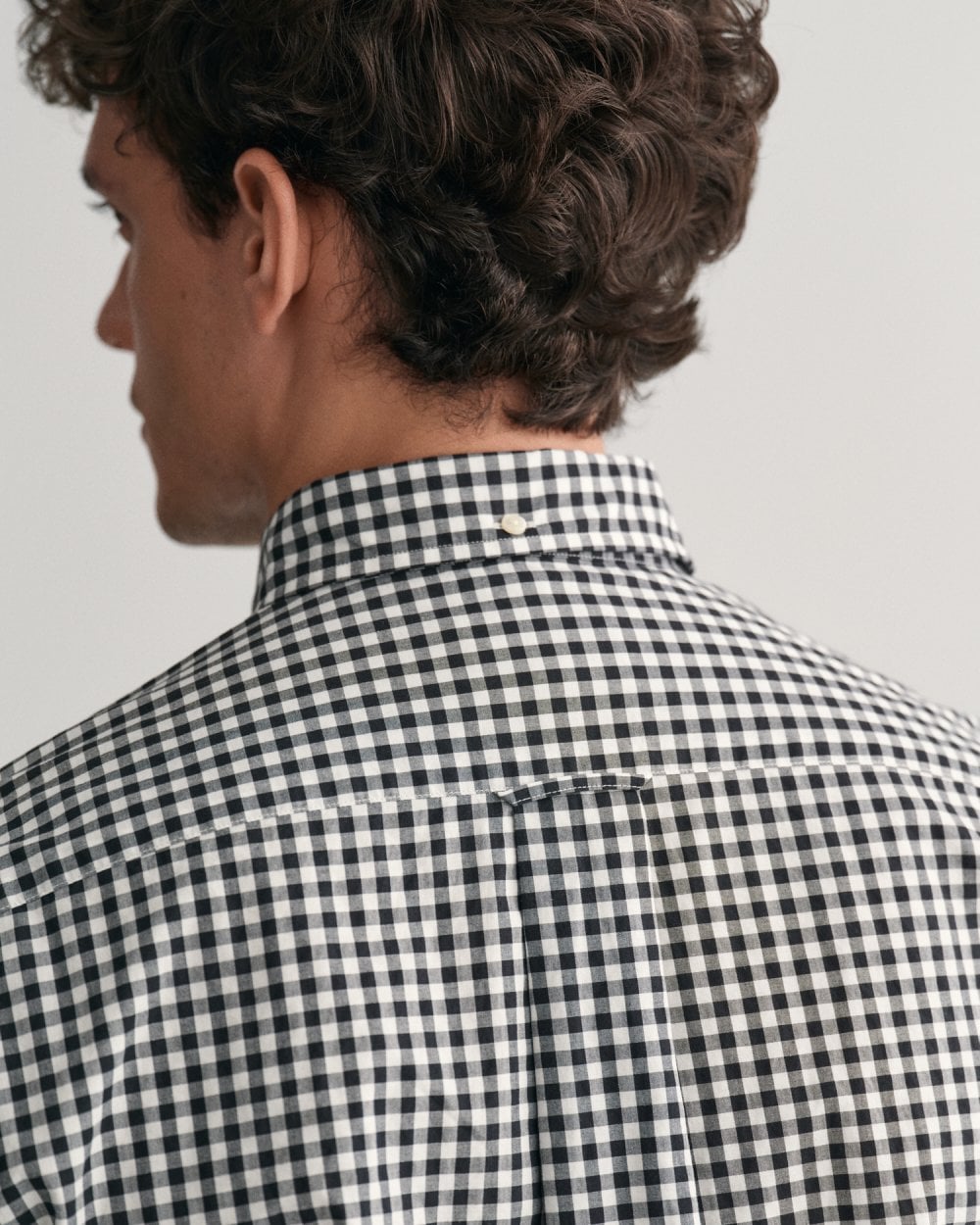 GANT Mens Regular Fit Long Sleeve Poplin Gingham Shirt - 5 Black