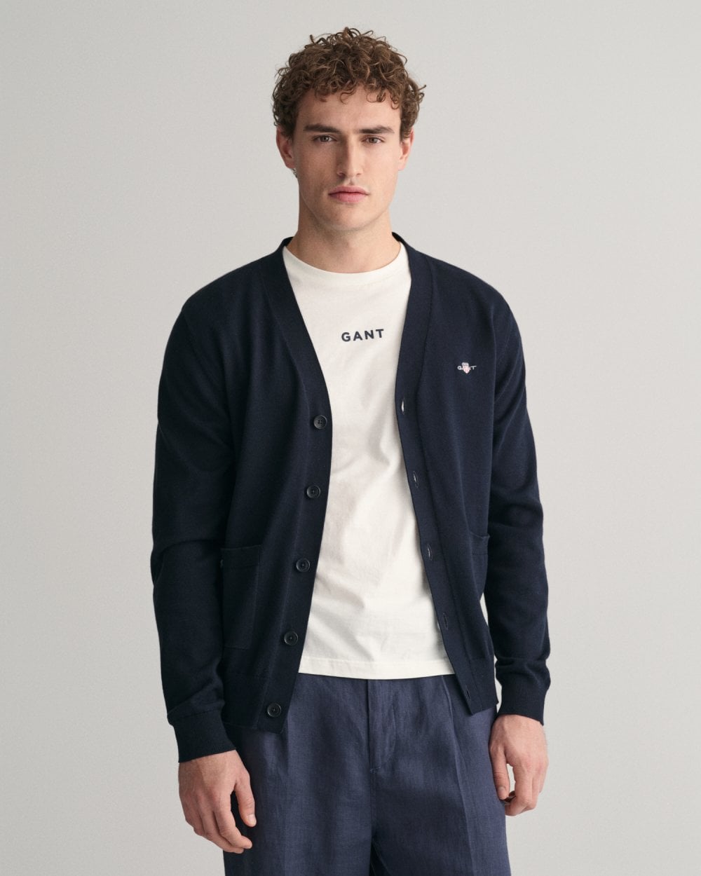 GANT GANT Mens Classic Cotton V-Neck Cardigan