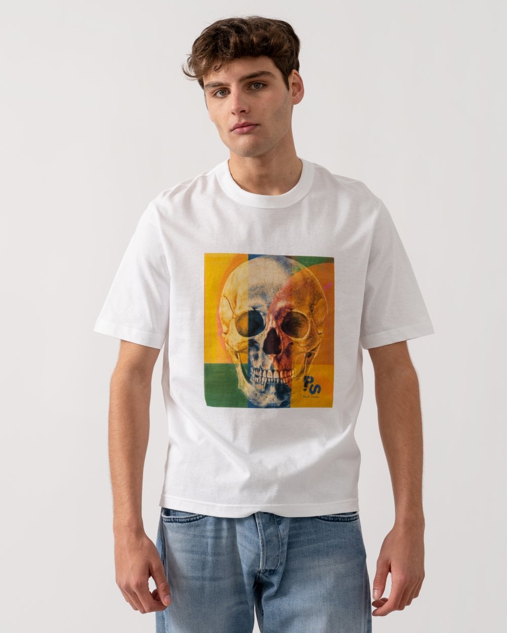 PS Paul Smith Mens Regular Fit Skull Square T-Shirt