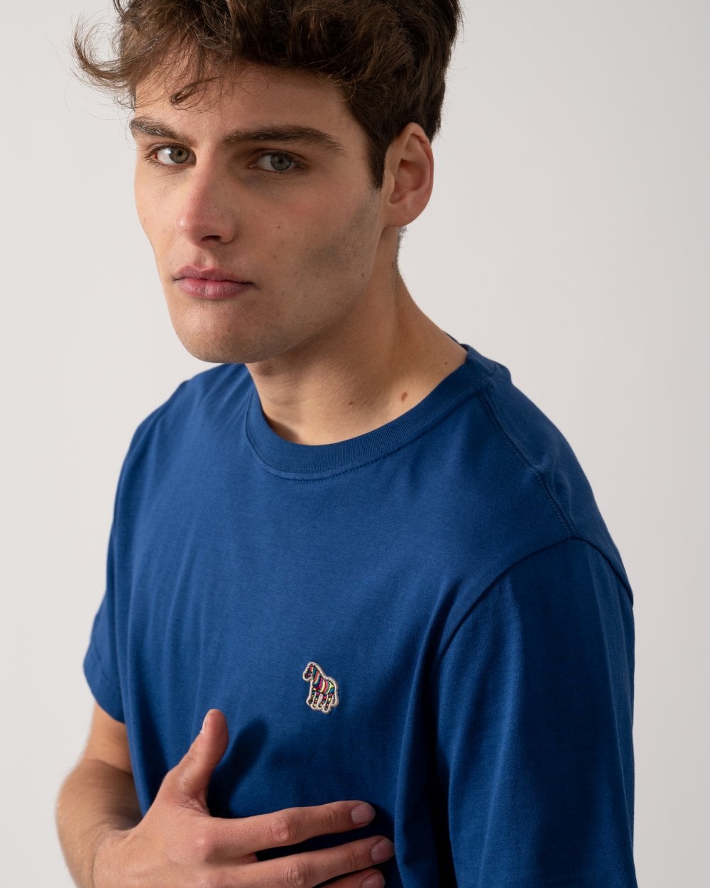 PS Paul Smith Mens Regular Fit Short Sleeve Zebra T-Shirt - 48C Dark Indigo