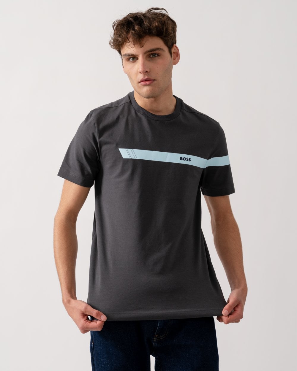 BOSS Green Tee 2 Mens Strip Logo T-Shirt