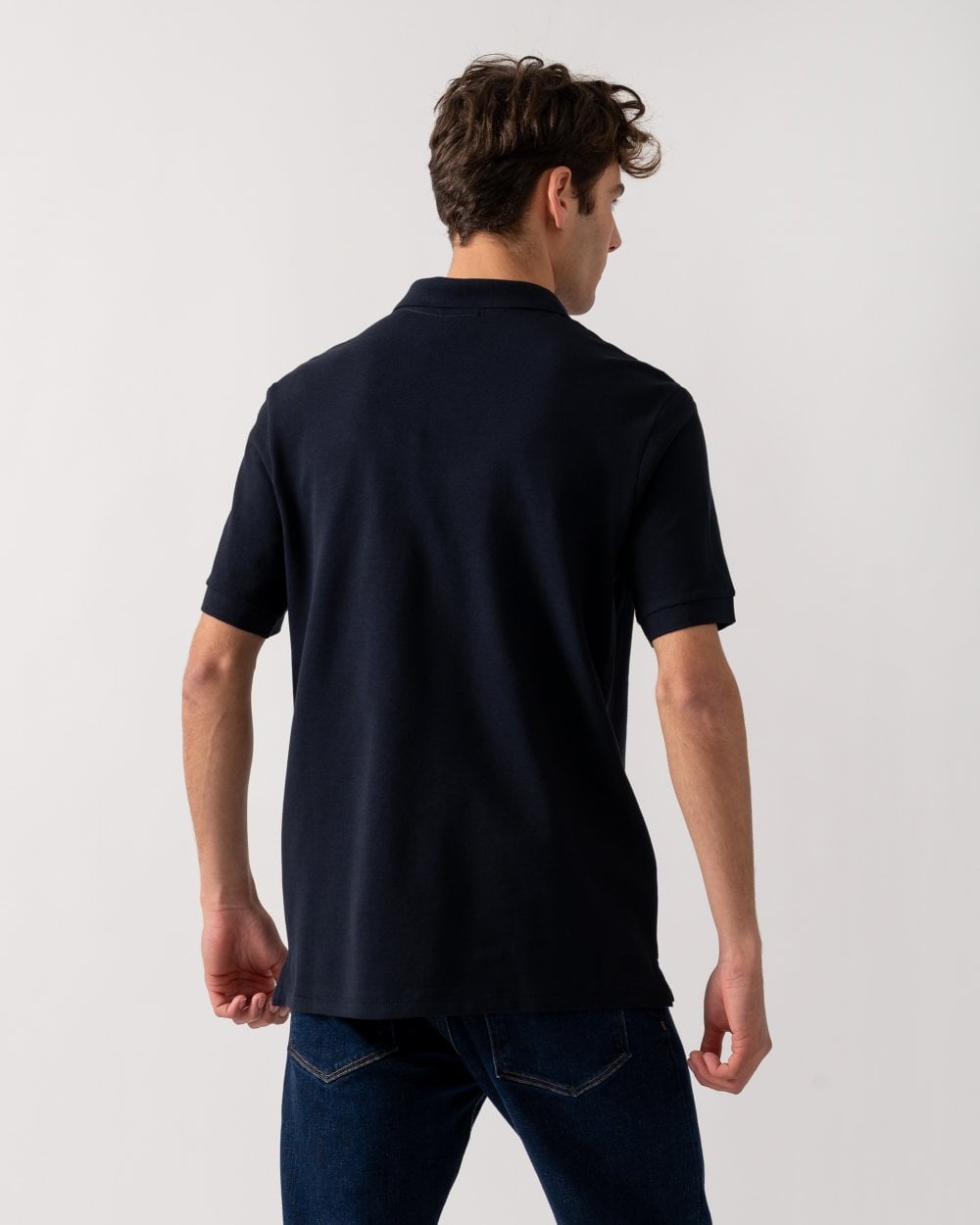 PS Paul Smith Mens Organic Cotton Zebra Logo Polo Shirt - 49 Very Dark Navy