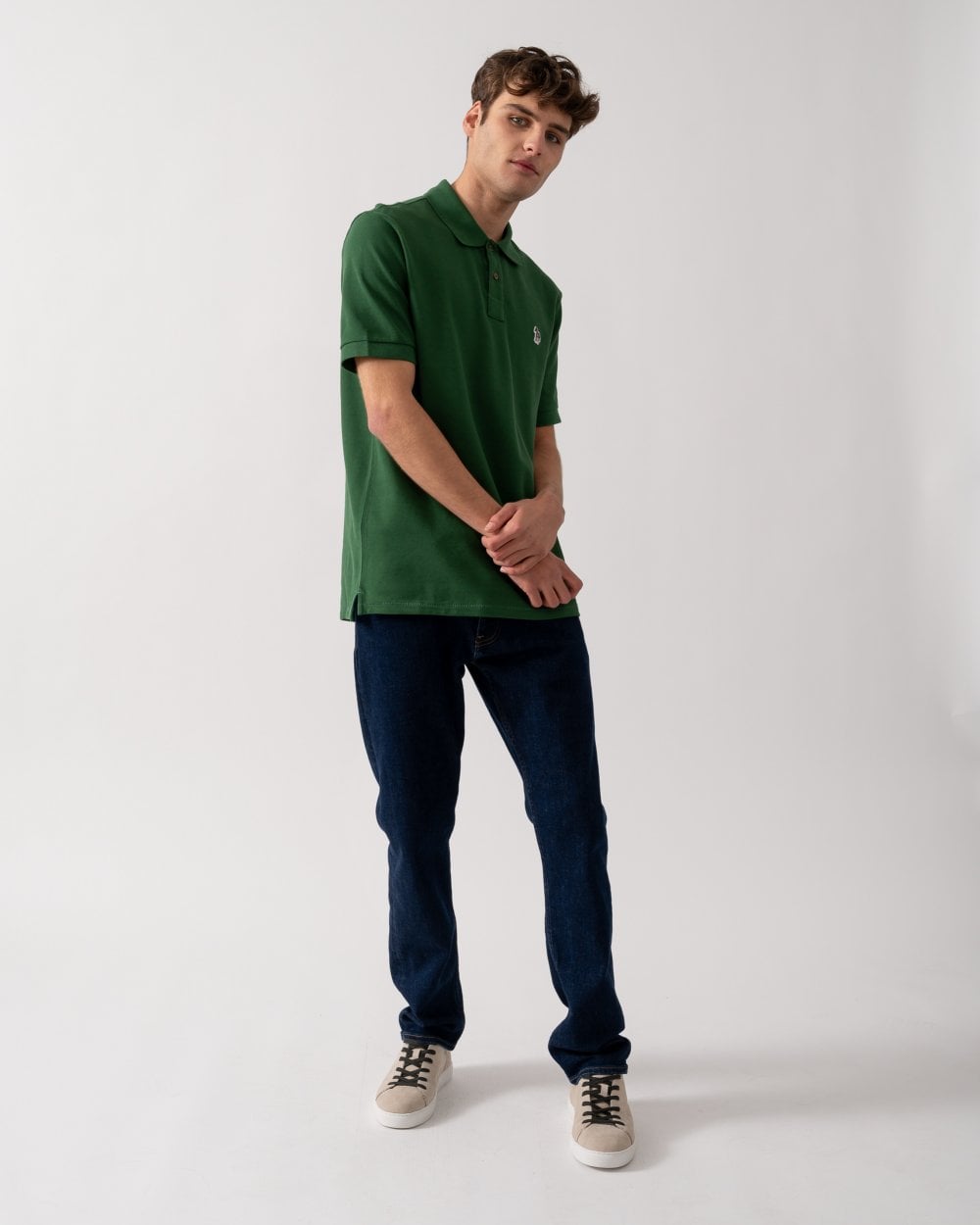 PS Paul Smith Mens Organic Cotton Zebra Polo Shirt - 33D Green