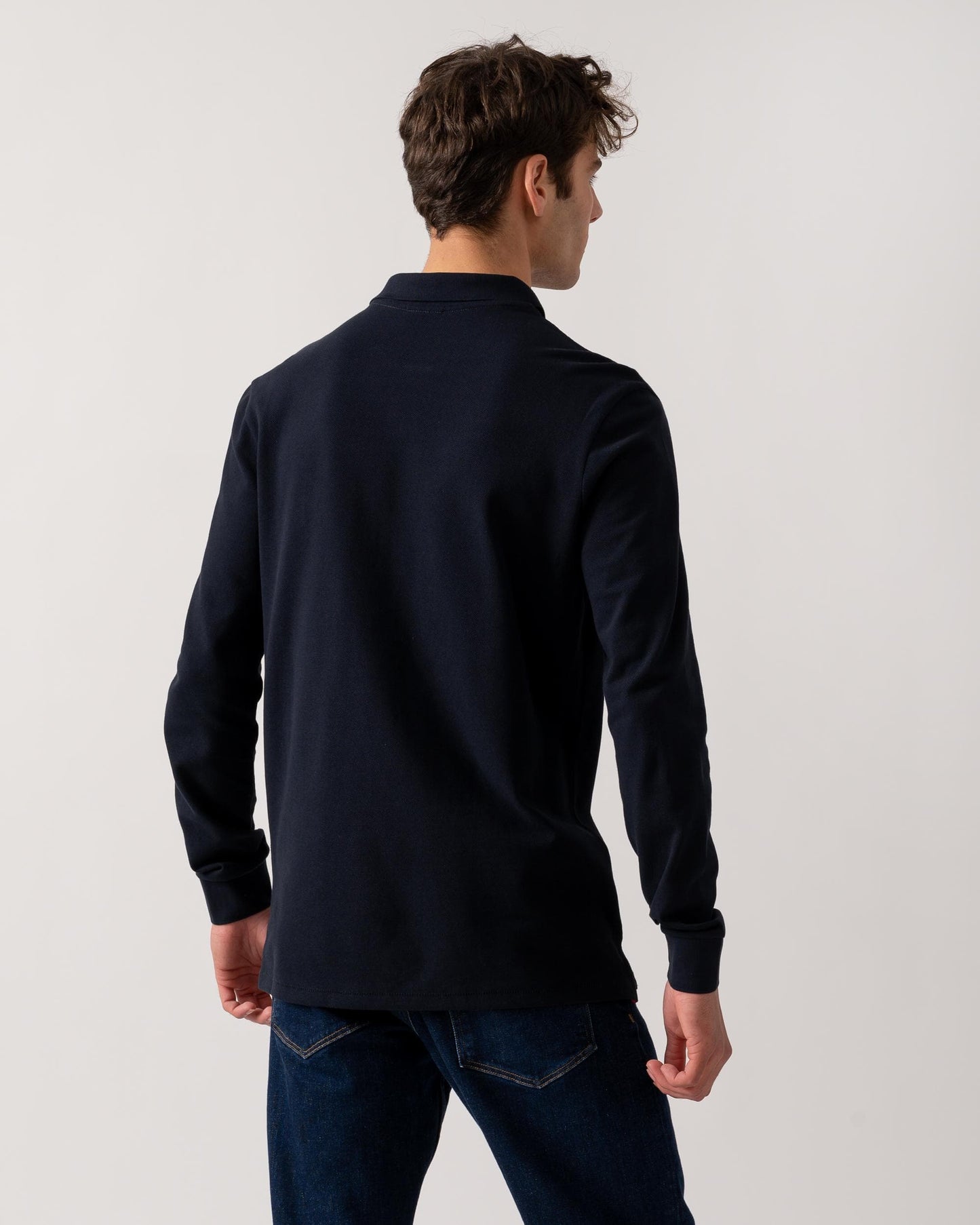 PS Paul Smith Mens Regular Fit Long Sleeve Classic Zebra Polo - 49 Very Dark Navy