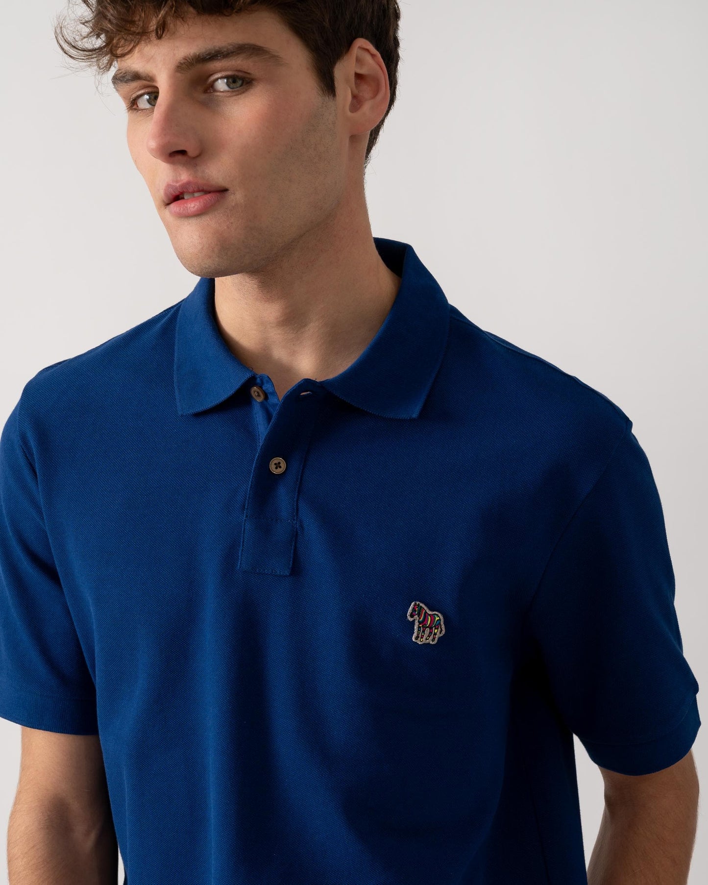 PS Paul Smith Mens Organic Cotton Zebra Polo Shirt - 48C Dark Indigo