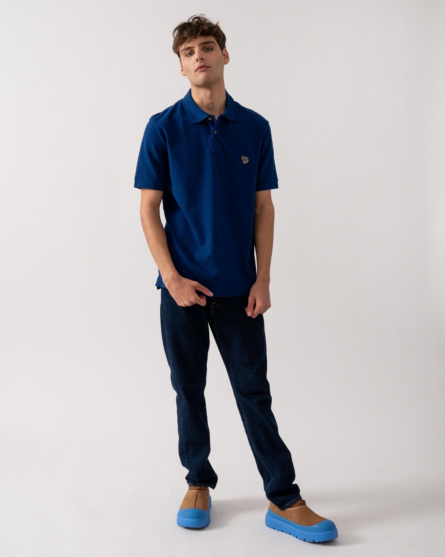 PS Paul Smith Mens Organic Cotton Zebra Polo Shirt - 48C Dark Indigo