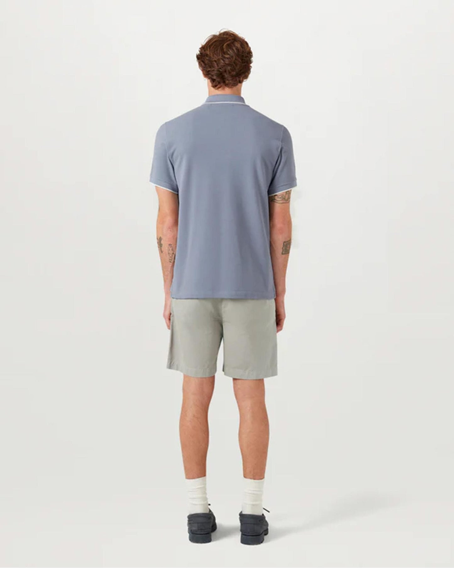 Belstaff Mens Tipped Polo - Blue Flint
