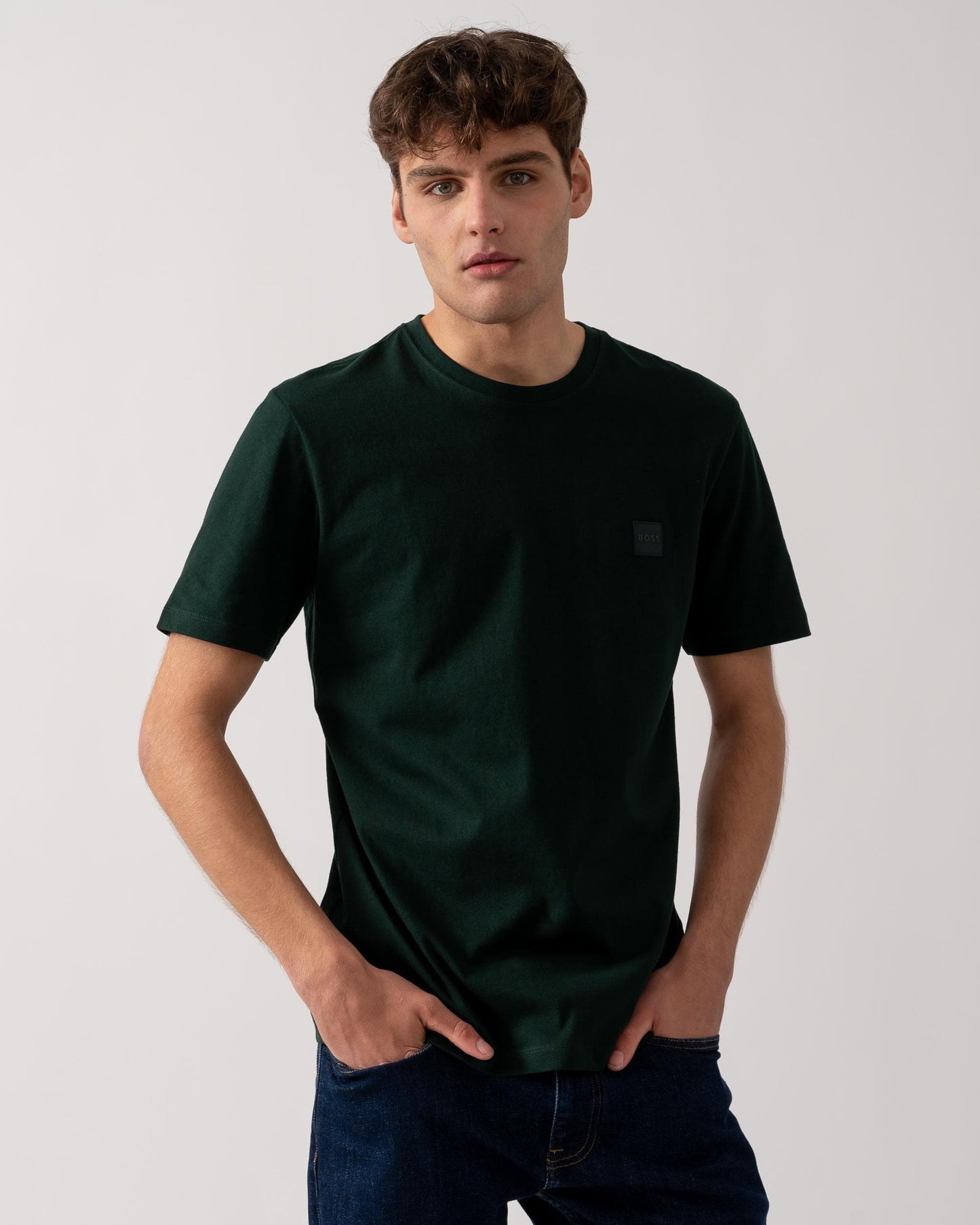 BOSS Orange Tales Mens Cotton-Jersey T-shirt With Logo Patch