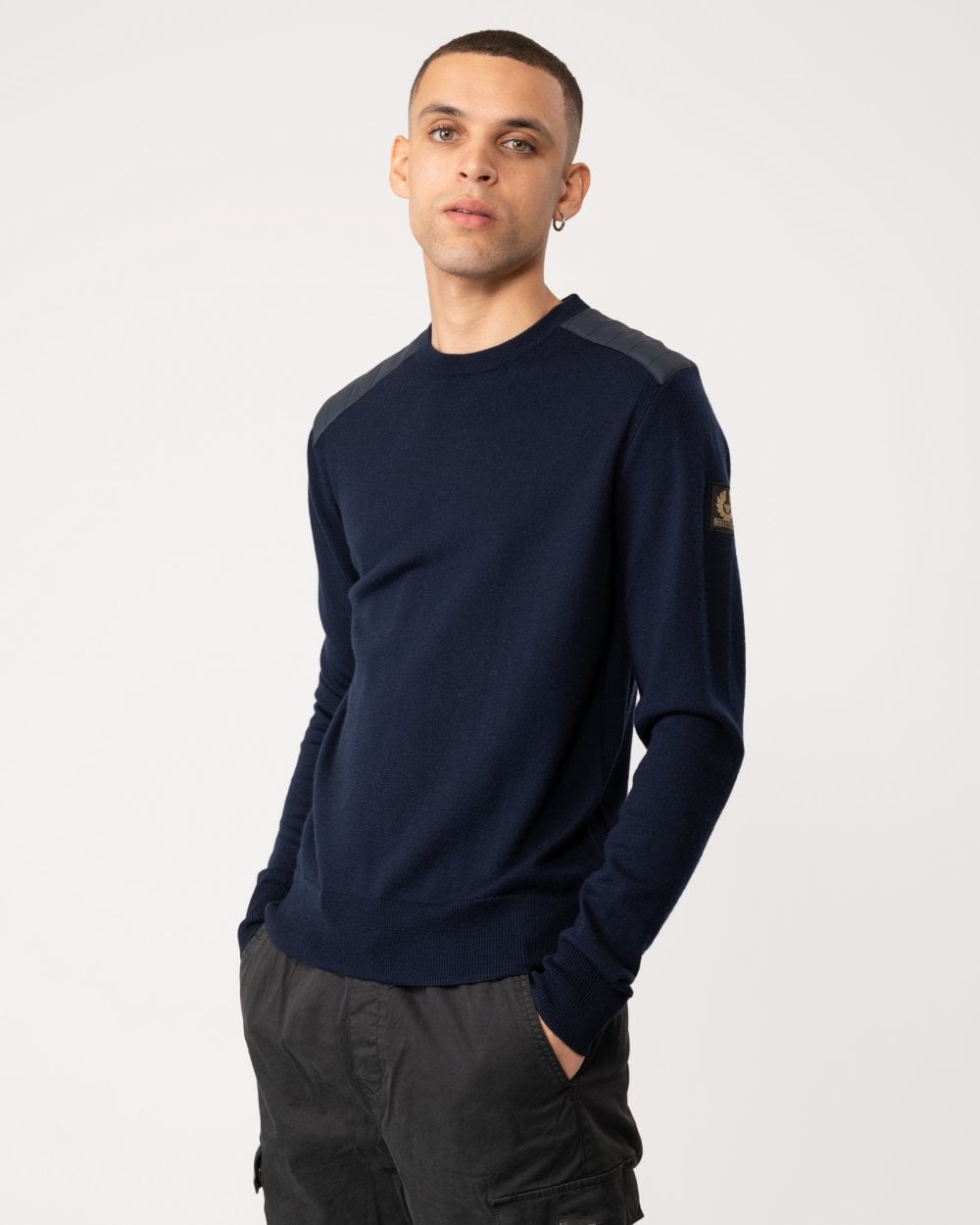 Belstaff Kerrigan Mens Merino Wool Crew Neck Jumper