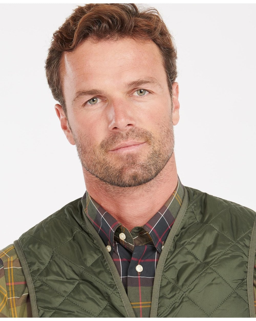 Barbour Quilted Mens Waistcoat/Zip-In Liner - Olive/Classic