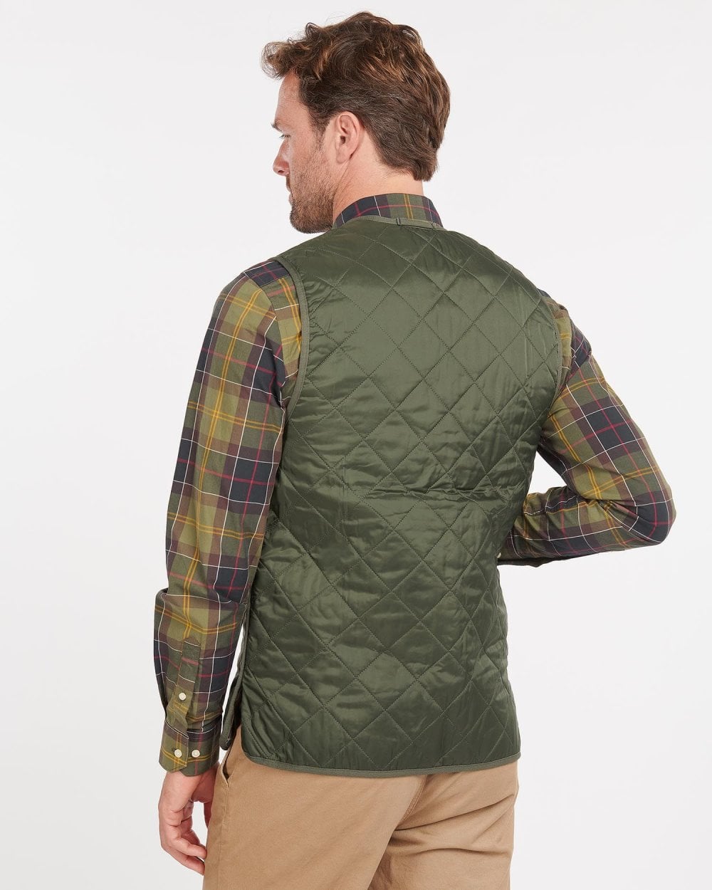 Barbour Quilted Mens Waistcoat/Zip-In Liner - Olive/Classic