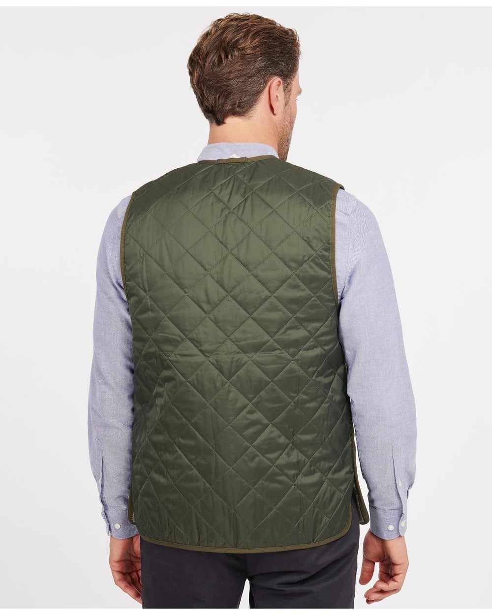 Barbour Quilted Mens Waistcoat/Zip-In Liner - Olive/Ancient