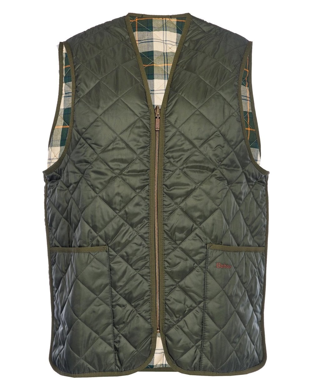 Barbour Quilted Mens Waistcoat/Zip-In Liner - Olive/Ancient