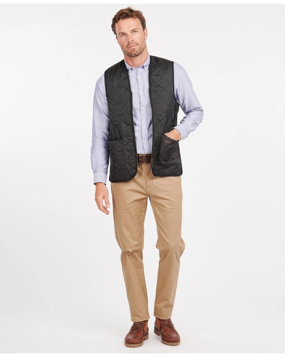 Barbour Quilted Mens Waistcoat/Zip-In Liner - Black/Modern