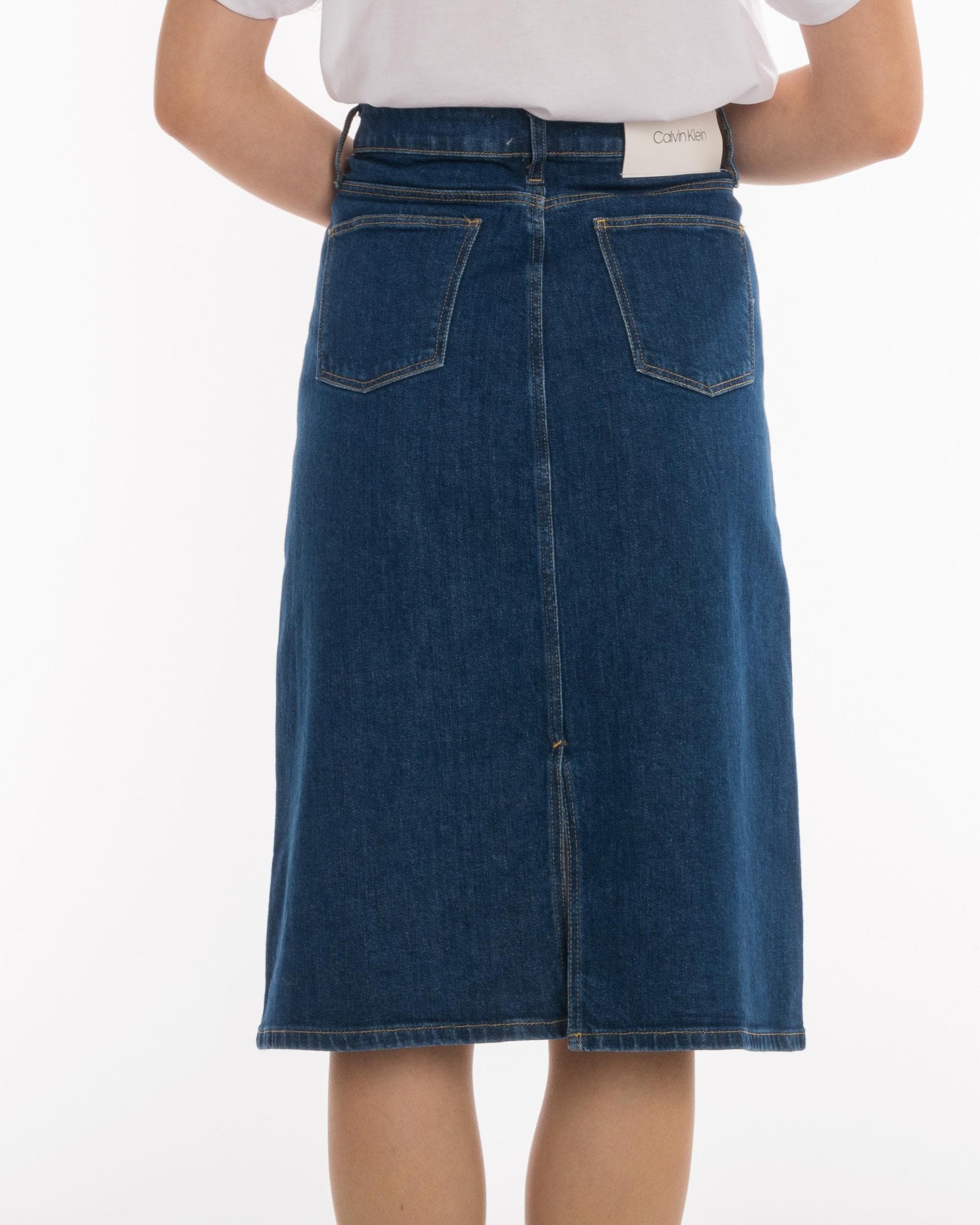 Calvin Klein Denim Button Womens Skirt