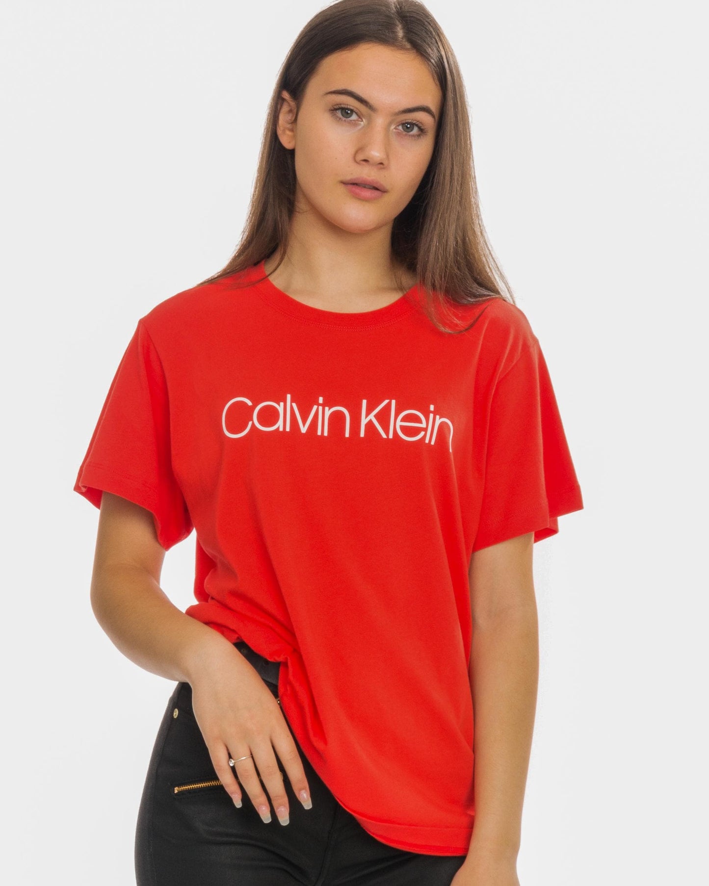 Calvin Klein Logo Print Womens T-Shirt