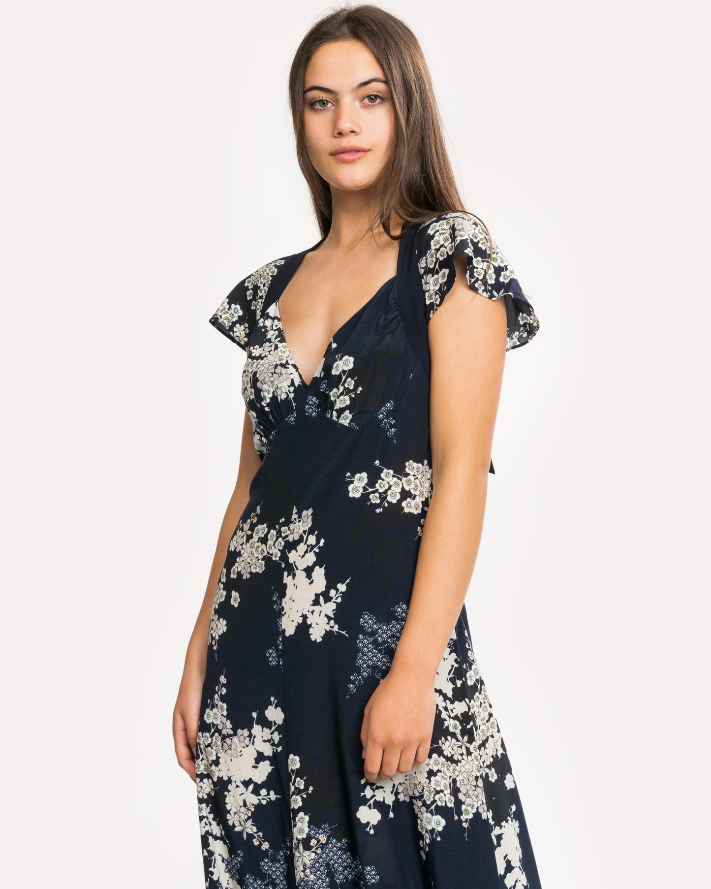 French Connection Rishiri Drape Short Sleeved Maxi Dress