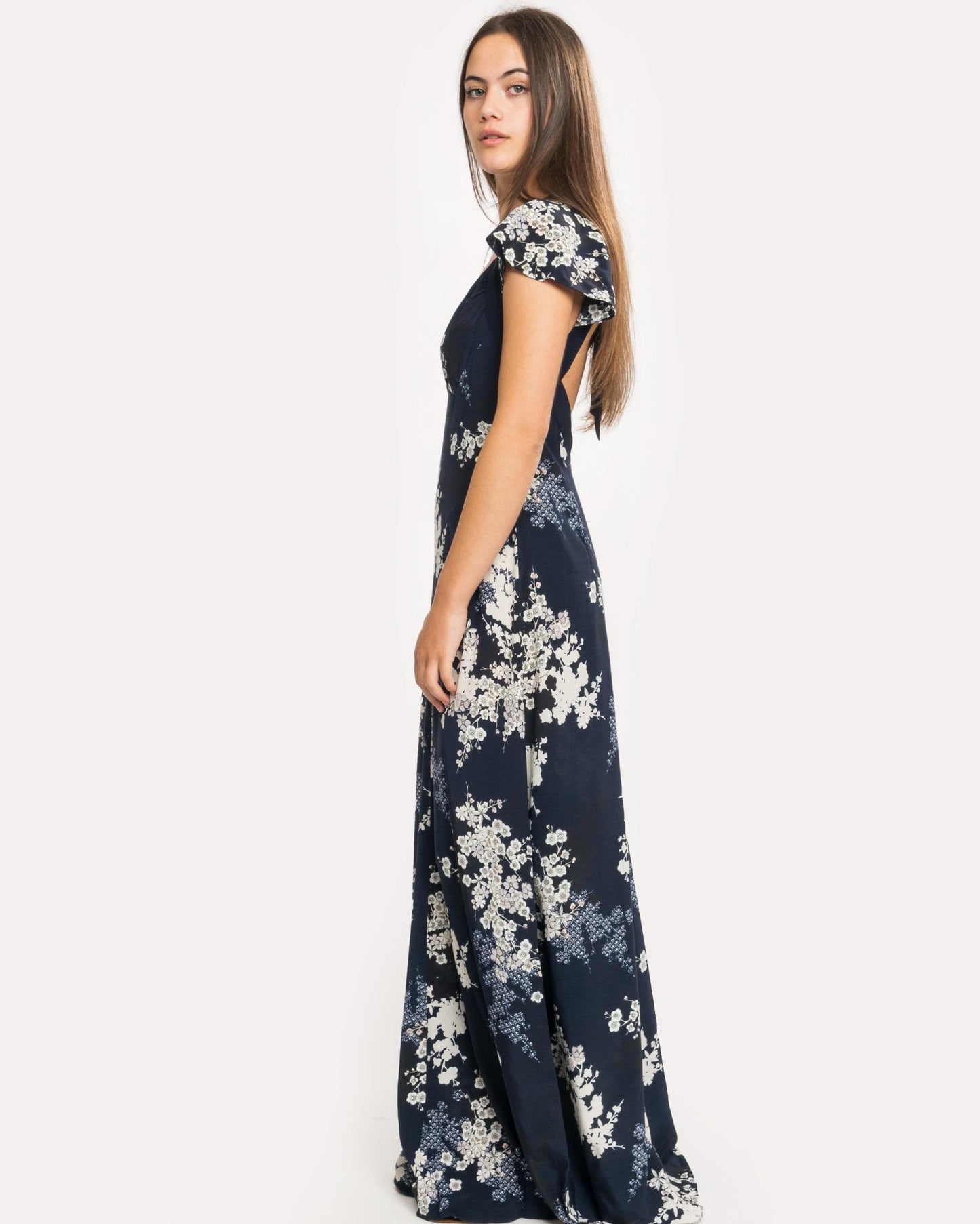 French Connection Rishiri Drape Short Sleeved Maxi Dress