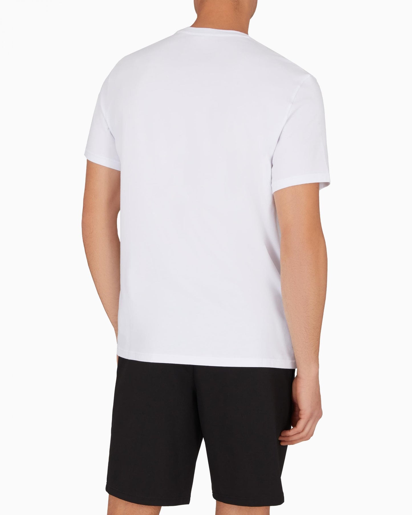 Emporio Armani 2 Pack Mens Eagle Logo Loungewear T-Shirt - Grey Melange/Bianco