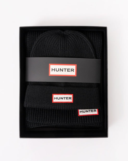 Hunter Jura Scarf and Beanie Box Set - Black