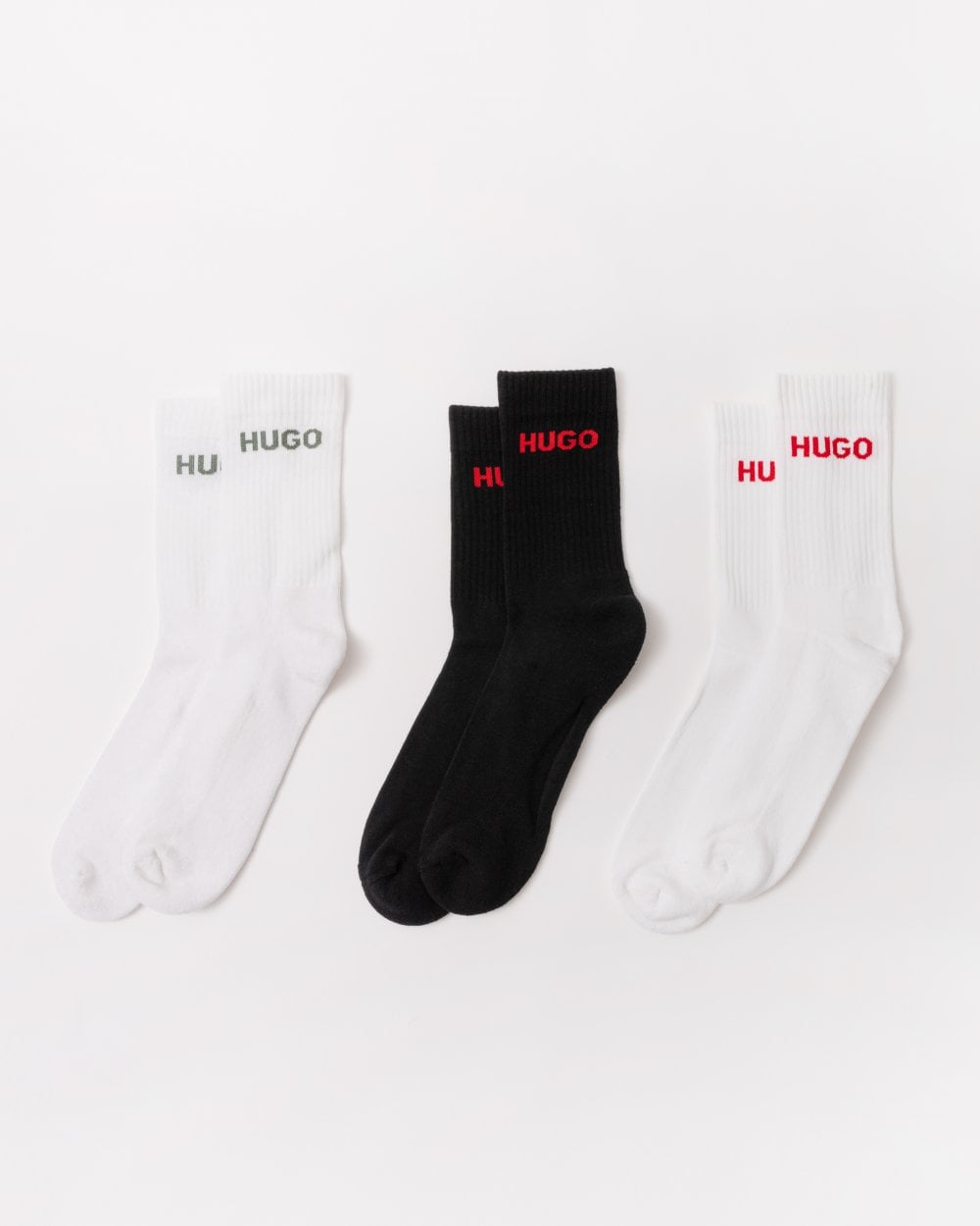HUGO HUGO 6 Pack QS Rib Logo Mens Combed Cotton Socks
