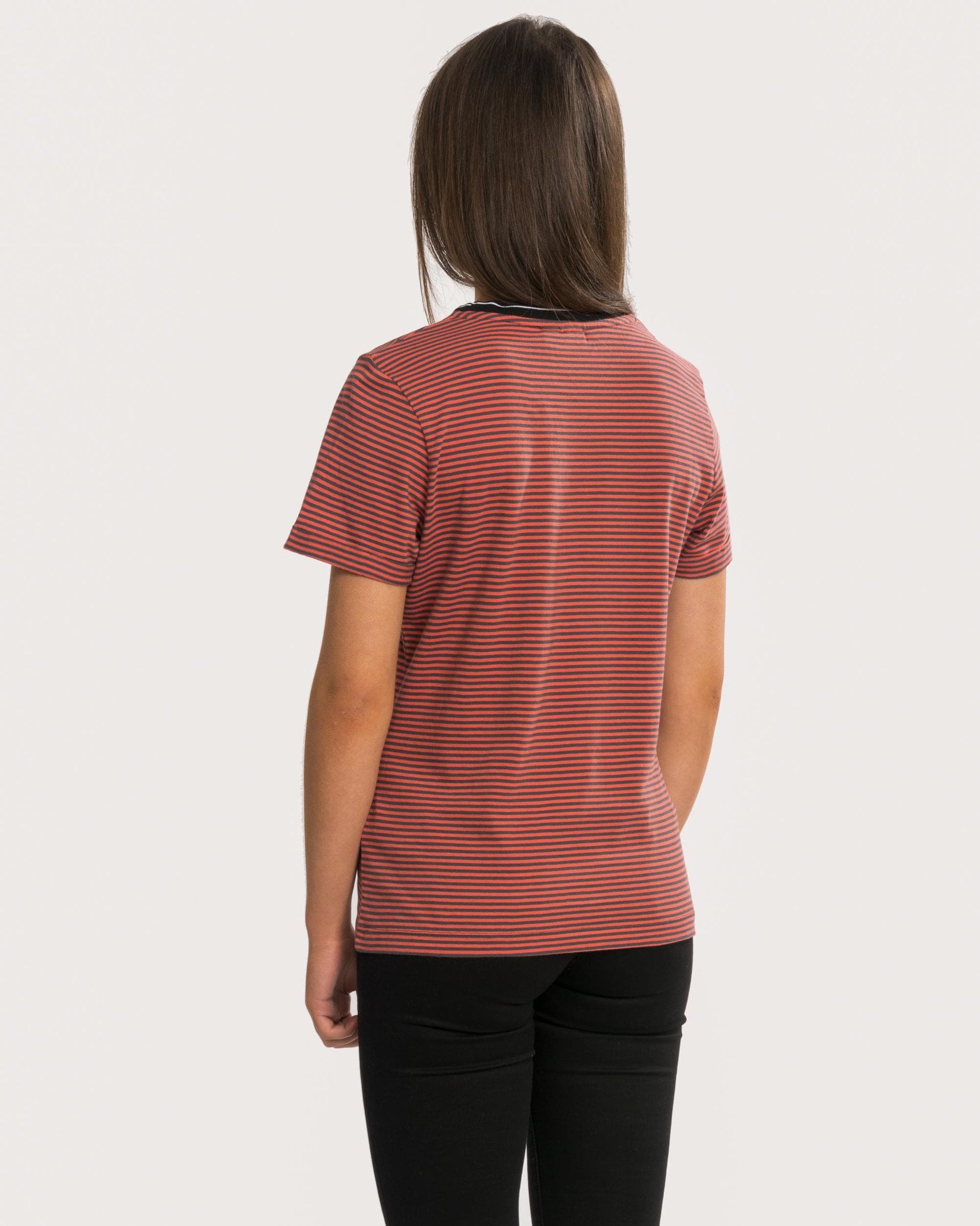 Calvin Klein Thin Stripe Logo Womens Tee
