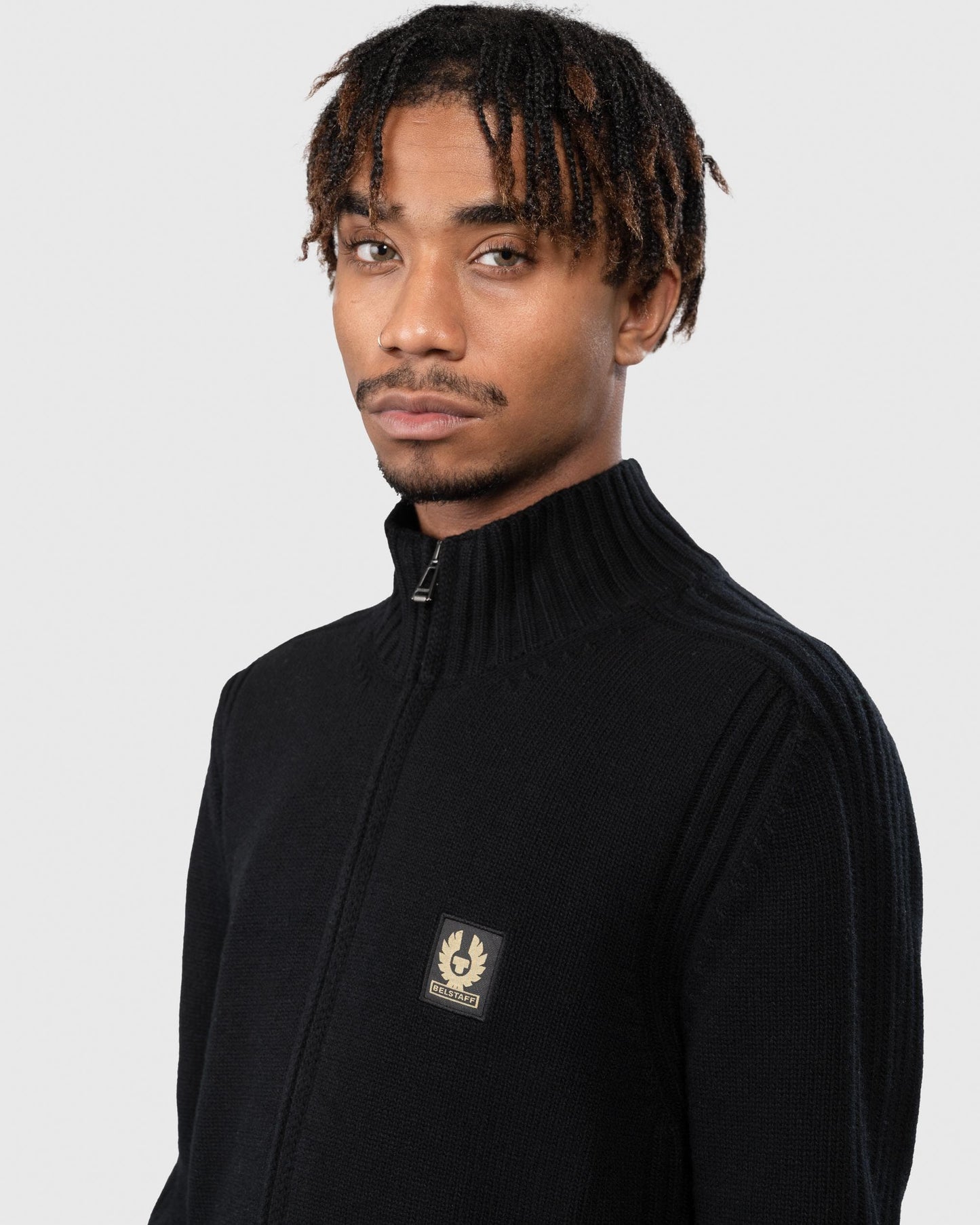 Belstaff Belstaff Watch Mens Zip Cardigan With Logo Patch