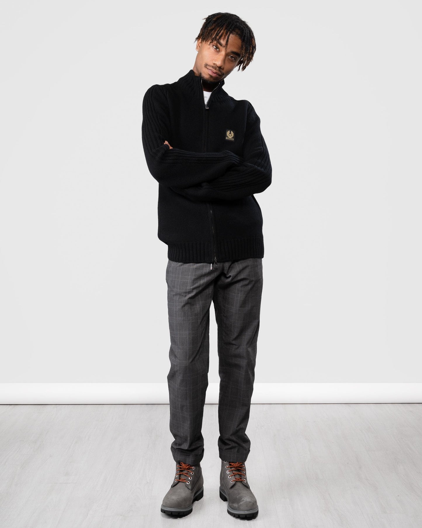 Belstaff Belstaff Watch Mens Zip Cardigan With Logo Patch