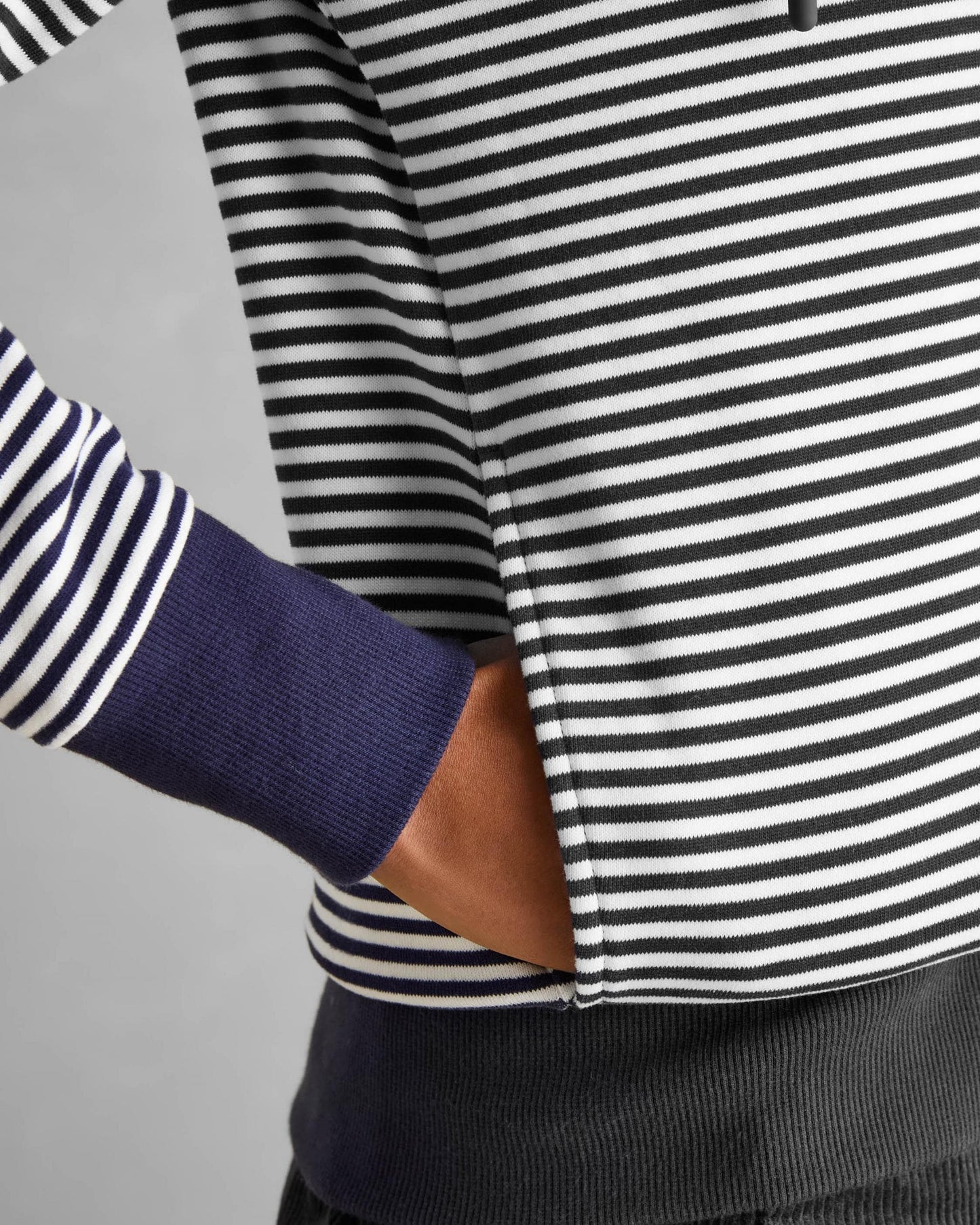 Joules Rushton Womens Cowl Neck Hoodie - Navy Stripe