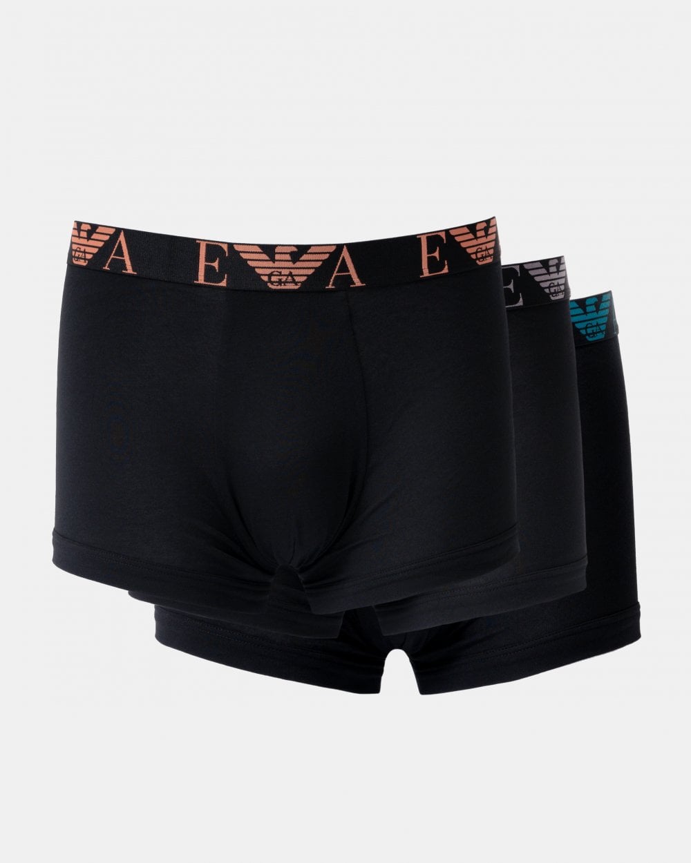 Emporio Armani 3 Pack Mens Boxer Briefs with Bold Monogram Logo